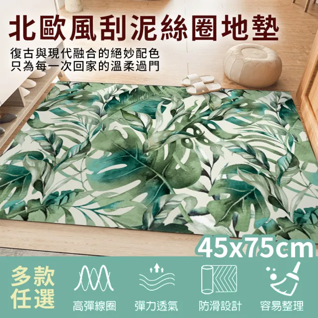 【半島良品】45x75北歐可裁剪刮泥絲圈地墊(INS 清新 刮泥 除沙 防水 貓沙墊)