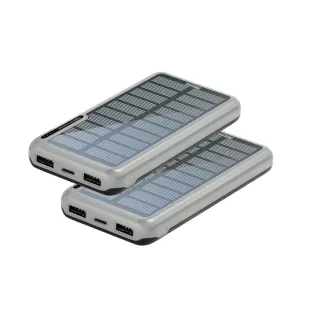【Philips 飛利浦】超值2入組-DLP7728N 10000mAh  2孔輸出 太陽能行動電源(有太陽就有電/多孔輸入)
