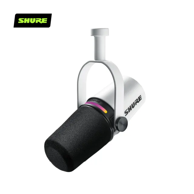 【SHURE】MV7+ Podcast USB/XLR雙輸出動圈麥克風-白(鍵寧公司貨) + Minoya桌上型瞬熱式智能開飲機