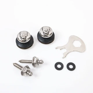 【Loxx】德製吉他貝斯安全背帶釦 銀骷髏 LOXX-E-SKULL-SV(原廠公司貨 商品保固有保障)