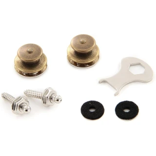 【Loxx】德製吉他貝斯安全背帶釦 復古黃銅 LOXX-E-BRASS(原廠公司貨 商品保固有保障)