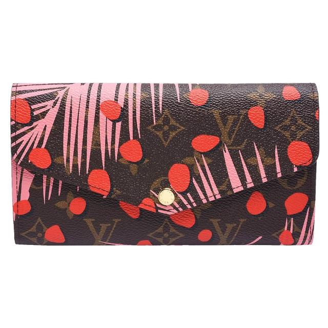 LV LOUIS VUITTON路易威登 M42576 經典 Monogram 帆布 Jungle 圖騰 Sarah 金釦長夾 路易威登經典 Monogram 帆布設計,搭配獨特 Jungle 圖騰與 Sarah 系列風格,金釦長夾實用且時尚,適合日常搭配與收藏。來自百貨專櫃,品質保證,為女性與中性族群打造高階感配飾。