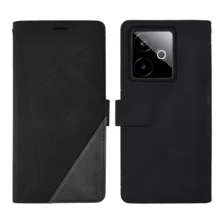 【Metal-Slim】Realme GT 7/7T 幾何造型膚感雙料撞色磁吸皮套