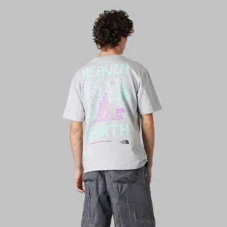 【The North Face 官方旗艦】北面UE男款灰色純棉短袖T恤｜8CKKA0M(黑標系列)