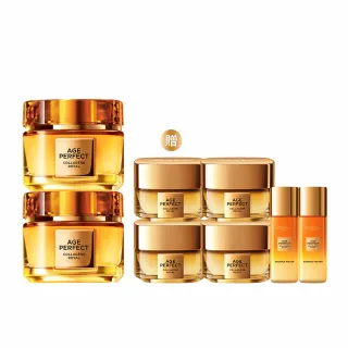 【LOREAL Paris 巴黎萊雅】全新升級2.0金致臻顏花蜜奢養膠原輕盈乳霜2入組_60mlx2(面霜/膠原小蜜罐)