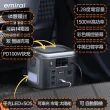 【emirai】次世代行動電站1500W+200W太陽能板組-太空灰EMR1500(戶外防災露營儲能電站/安全耐用磷酸鐵鋰)