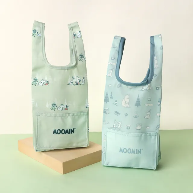【Norns】Moomin雙耳飲料袋(正版授權 防水 折疊式環保飲料提袋)