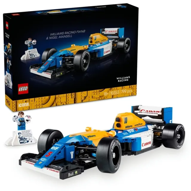 【LEGO 樂高】Icons 10353 威廉斯車隊 FW14B ＆ 奈傑爾·曼塞爾(跑車模型 居家擺設 玩具模型)