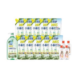 【泡舒-獨家】洗潔精1000g+補充包800gx10(贈澎澎抗菌沐浴乳110gx4 可任選)