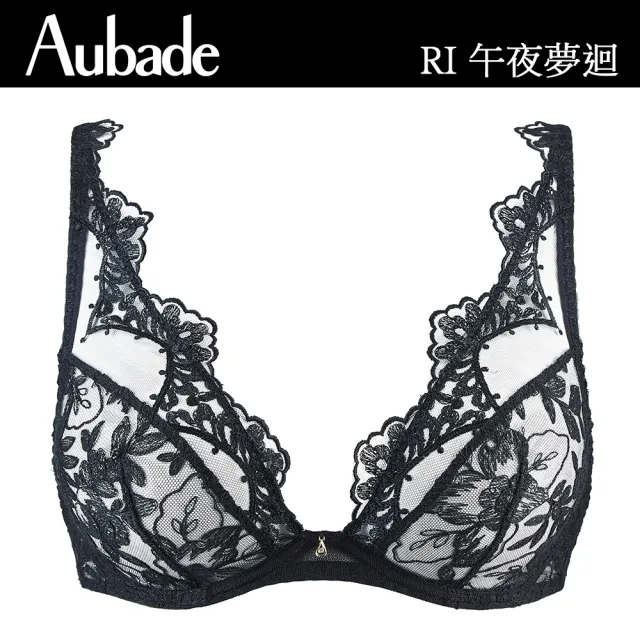 【Aubade】午夜夢迴水滴無襯內衣 性感內衣 法國進口 女內衣(RI-黑)