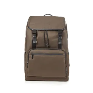 【Samsonite RED】ELLWOOD 時尚商務休閒輕量翻蓋筆電後背包15.6吋(深咖啡)