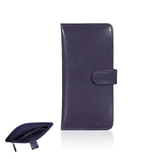 【OMC•植鞣革】 14卡1照簡約牛皮長夾95105(深紫)