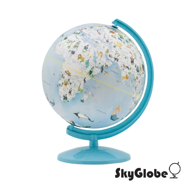 【WUZ 屋子】SkyGlobe 10吋可愛動物插圖塑膠地球儀(繁中版)