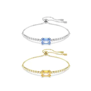 【SWAROVSKI 施華洛世奇】Matrix Tennis 手鏈 混合式切割 藍色/焦糖色 鍍白金色/鍍金色(2色任選)