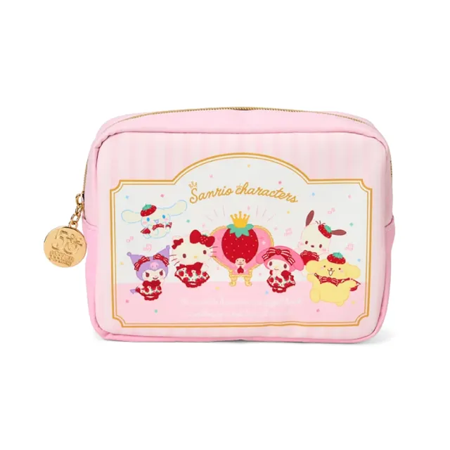 【SANRIO 三麗鷗】草莓新聞50th系列 方形化妝包 收納包 三麗鷗家族