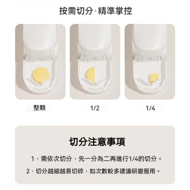 YULIKIKER日系生活 推推樂切藥器(分藥器 便攜式藥盒 一分二 收納盒 萬能切片 家用精準切割神器)