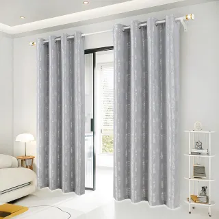 【BonBon naturel】全遮光侘寂風質感孔式加厚門簾/窗簾_130*210CM/光影灰(全遮光/空調簾/門簾/窗簾)