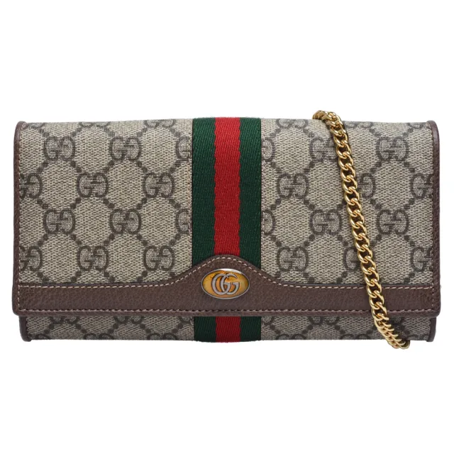 523174 Pvc Gucci 523174 GUCCI グッチ 茶 PVC×レザー オフィディア 三