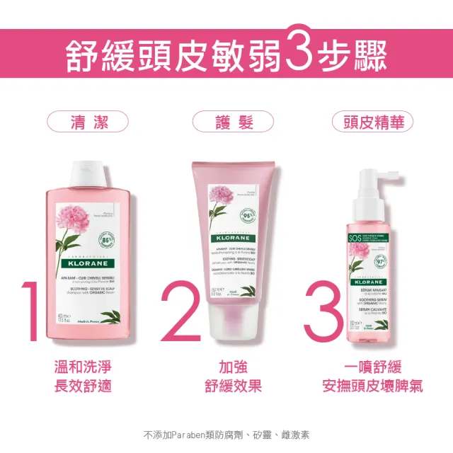 【KLORANE 蔻蘿蘭官方直營】SOS舒敏頭皮精華液100ml*2入組