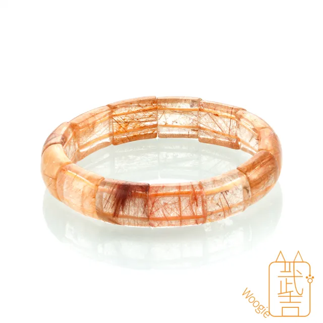 【Woogie武吉珠寶】精品金紅髮晶手排(12-13mm)