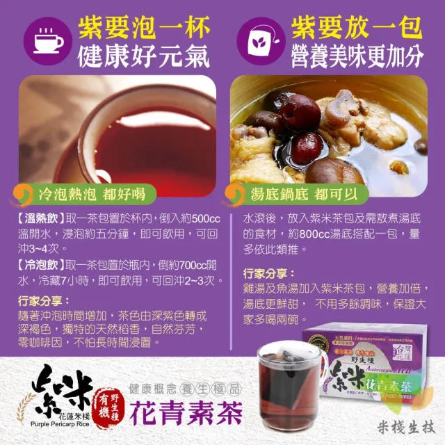 【米棧】紫米花青素茶3.5gx20入x5盒(花青素之王;有機紫米製成)