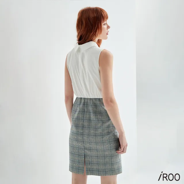 【iROO】寧靜藍格紋洋裝