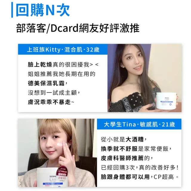 【DermaLab 德美醫研】德美醫研長效舒敏保濕乳霜450g(2入組)