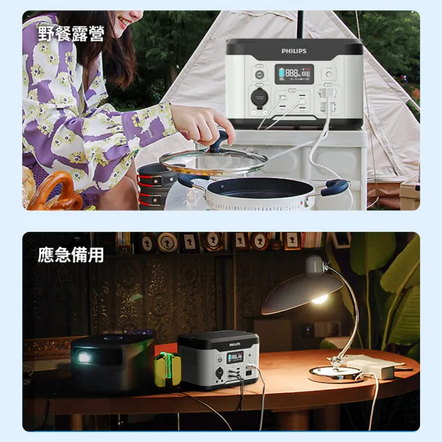 【Philips 飛利浦】2入組!! Philips 飛利浦 600W 攜帶式儲能行動電源(DLP8093C)