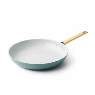 【GreenPan】鑽石陶瓷塗層不沾平煎鍋 PADOVA 28cm 湖水綠(不含蓋/不挑爐具/不沾鍋/陶瓷/洗碗機適用)