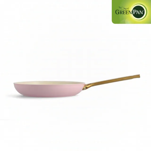 【GreenPan】鑽石陶瓷塗層不沾平煎鍋 PADOVA 24cm 嫩頰粉(不含蓋/不挑爐具/不沾鍋/陶瓷/洗碗機適用)