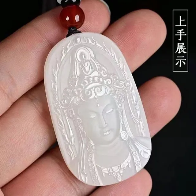 【Penny珮妮】阿富汗玉觀音菩薩吊墜項鍊毛衣鍊(母親節 父親節 交換禮物 生日禮 情人節 尾牙 新年 結婚)