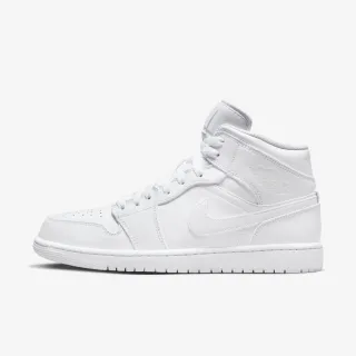 【NIKE 耐吉】Air Jordan 1 Mid 男 運動休閒鞋 AJ1 中筒 穿搭 白(554724-136)