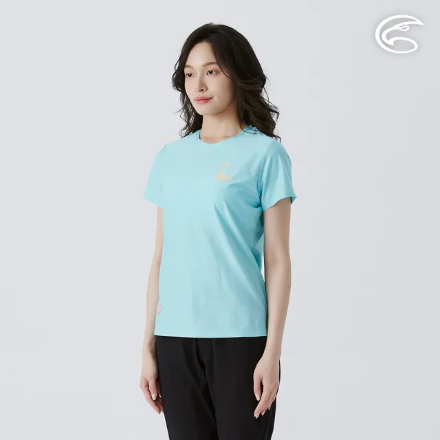 【ADISI】女浪花洞洞短袖圓領透氣圖T AL2511012 加勒比藍(吸濕排汗 快乾 輕量 排汗衣)