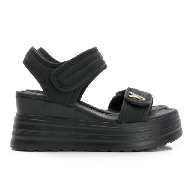 【PLAYBOY】謬思女神 8cm性感增高涼鞋-黑-PY1063