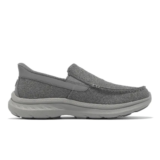 【SKECHERS】休閒鞋 Pollard-Wilfred Slip-Ins 男鞋 灰 懶人鞋 馬克縫 帆船鞋(205451-GRY)