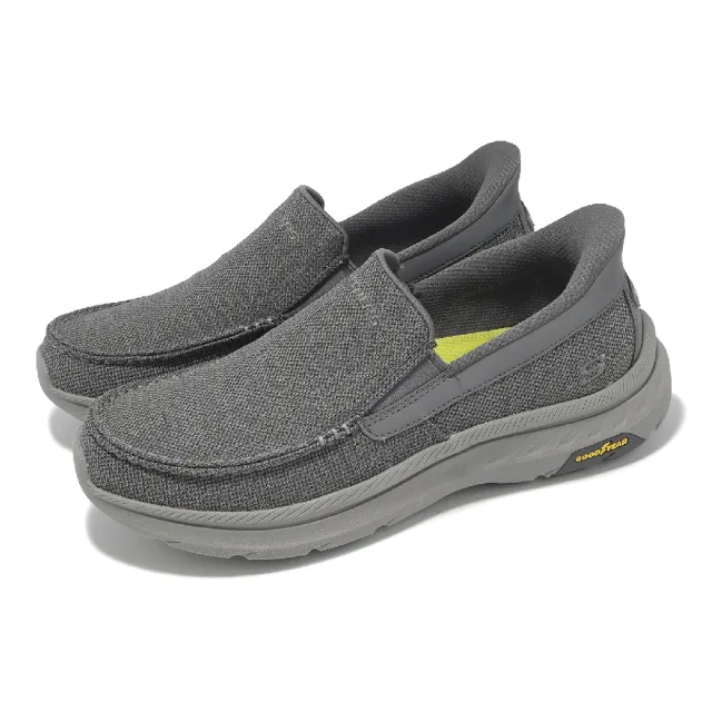 【SKECHERS】休閒鞋 Pollard-Wilfred Slip-Ins 男鞋 灰 懶人鞋 馬克縫 帆船鞋(205451-GRY)