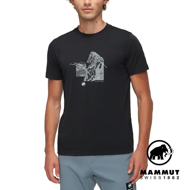 【Mammut 長毛象官方直營】Mountain T-Shirt Men 4208m 有機棉混紡機能短袖T恤 男款 黑色 #1017-06500