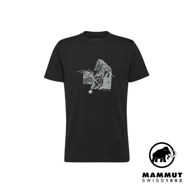 【Mammut 長毛象官方直營】Mountain T-Shirt Men 4208m 有機棉混紡機能短袖T恤 男款 黑色 #1017-06500