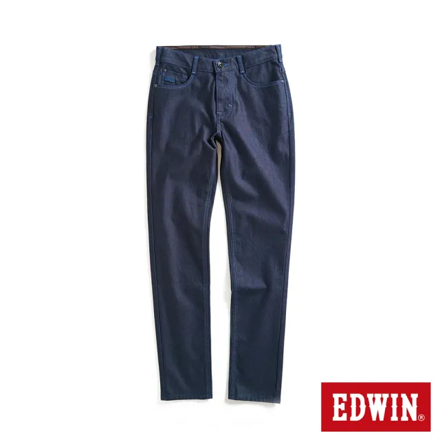 【EDWIN】女裝 JERSEYS 全方位超彈力高腰丹寧錐形迦績褲(原藍色)