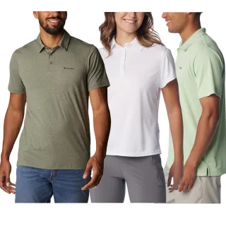 【Columbia 哥倫比亞】男女款-防曬UPF50快排短袖POLO衫(多色任選)