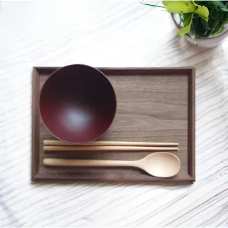 【Life shop】日式胡桃木托盤/中(日式廚具 木質廚具 原木托盤 餐盤)