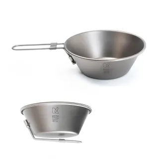 【Keith】鎧斯鈦折疊雪拉碗 300ml / Ti5320(摺疊雪拉杯 折疊登山碗 露營碗掛耳碗 單層鈦碗)