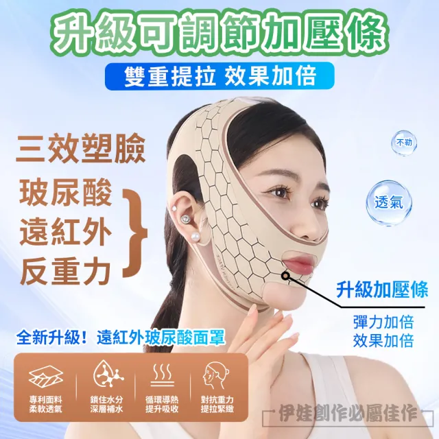 【iFile】高彈透氣V臉瘦臉帶 塑型提拉緊緻面罩 止鼾帶 法令紋睡眠面罩 交換禮物