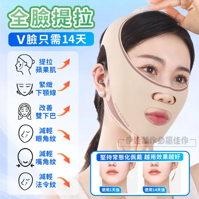 【iFile】高彈透氣V臉瘦臉帶 塑型提拉緊緻面罩 止鼾帶 法令紋睡眠面罩 交換禮物