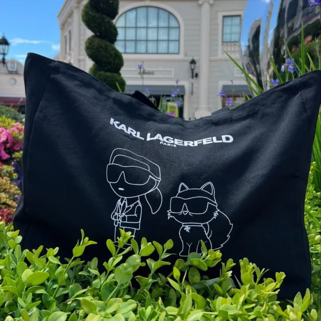 【KARL LAGERFELD 卡爾】IKONIK KARL & CHOUPETTE托特包(原廠公司貨 買包送包)