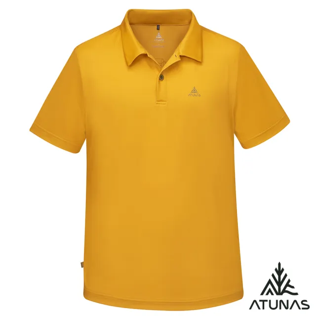 【ATUNAS 歐都納】男款短袖吸濕排汗抗菌除臭POLO衫(A6PS2527M陽光黃/抗UV防曬/戶外休閒/日常穿搭)