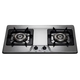 【喜特麗】二口不鏽鋼檯面爐瓦斯爐NG1/LPG(JT-GC202S基本安裝)