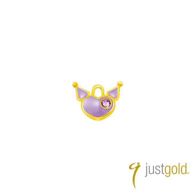 【Just Gold 鎮金店】三麗鷗 酷洛米 Kuromi 復古野餐趣-手提包 黃金單耳耳環