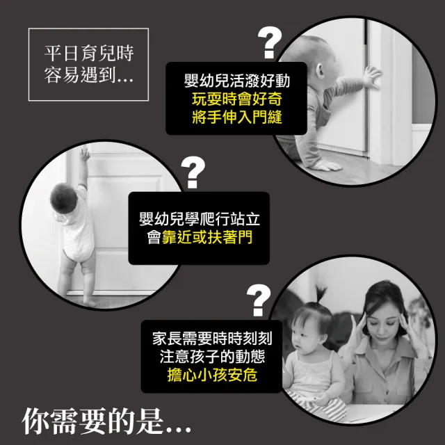 【MINONO 米諾諾】防夾手門縫貼片組 門外+門內組合包(寶寶 嬰兒 兒童 門縫安全保護條防夾條)