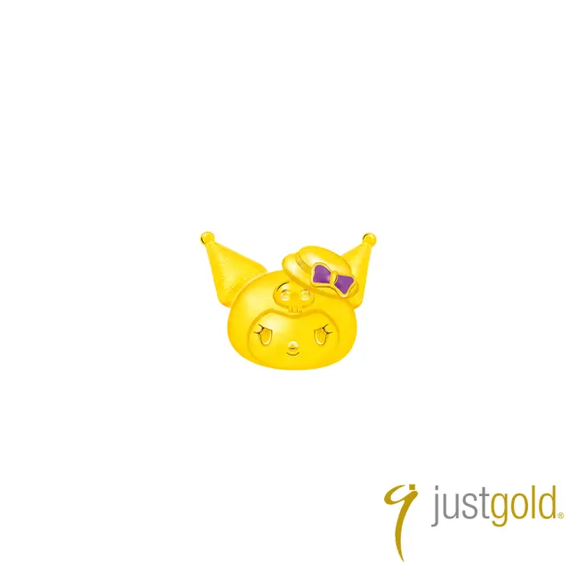 【Just Gold 鎮金店】三麗鷗 酷洛米 Kuromi 復古野餐趣 黃金單耳耳環